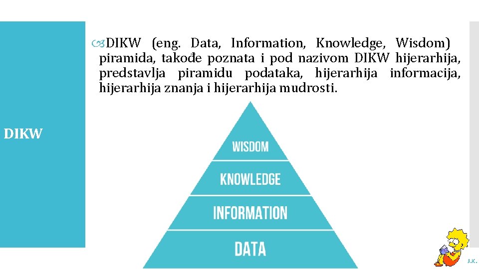  DIKW (eng. Data, Information, Knowledge, Wisdom) piramida, takođe poznata i pod nazivom DIKW