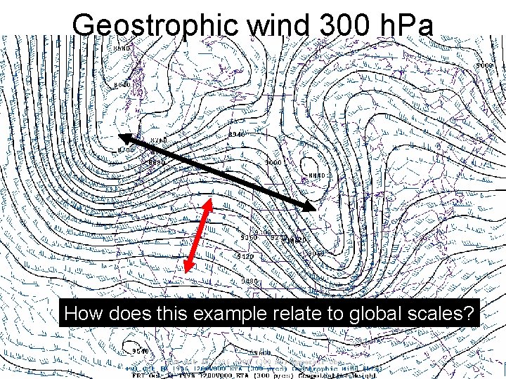 Geostrophic wind 300 h. Pa How does this example relate to global scales? 