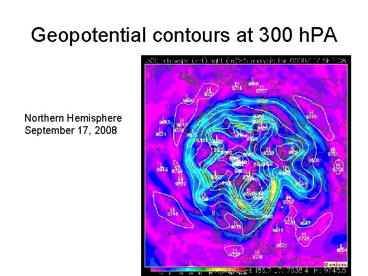 Geopotential contours at 300 h. PA Northern Hemisphere September 17, 2008 
