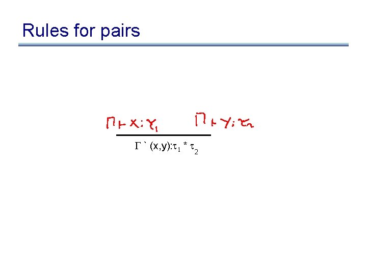 Rules for pairs ` (x, y): 1 * 2 