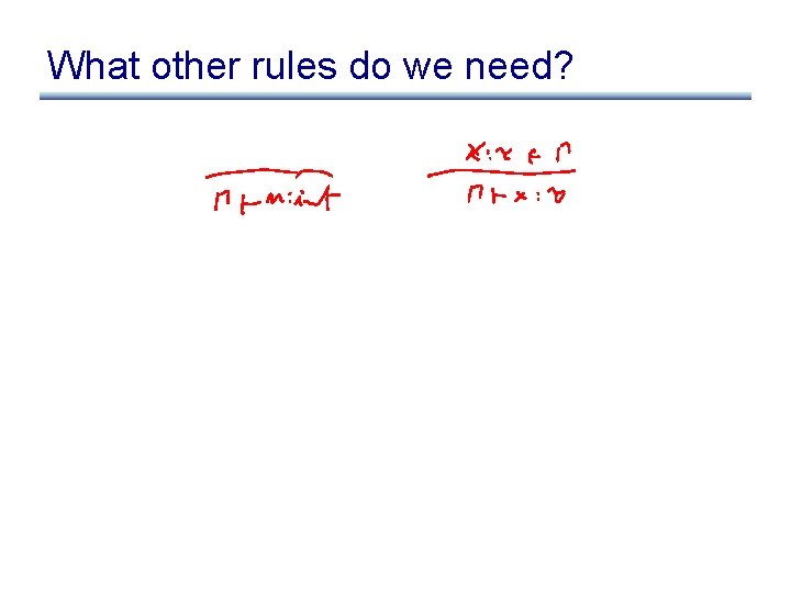 What other rules do we need? 