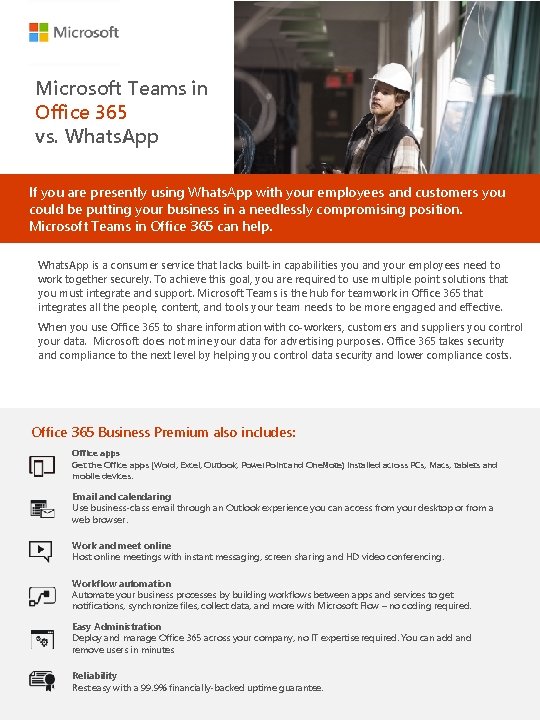 Microsoft Teams in Office 365 vs. Whats. App If you are presently using Whats. Microsoft Teams in Office 365 vs. Whats. App If you are presently using Whats.