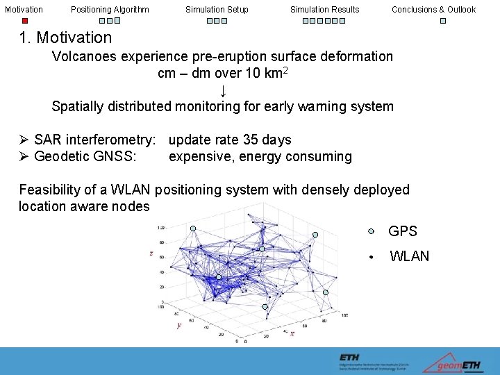 Motivation Positioning Algorithm Simulation Setup Simulation Results Conclusions & Outlook 1. Motivation Volcanoes experience