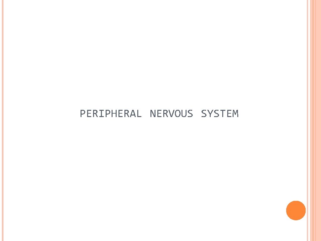 PERIPHERAL NERVOUS SYSTEM 