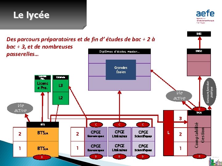 Le lycée DEC Des parcours préparatoires et de fin d’ études de bac +