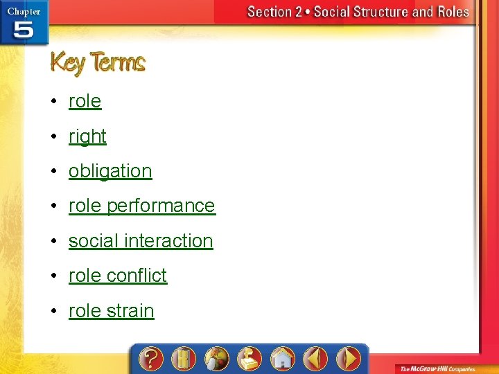  • role • right • obligation • role performance • social interaction •