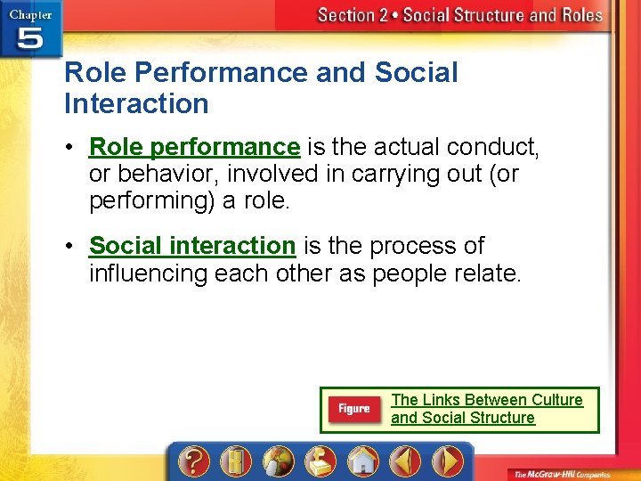 Role Performance and Social Interaction • Role performance is the actual conduct, or behavior,