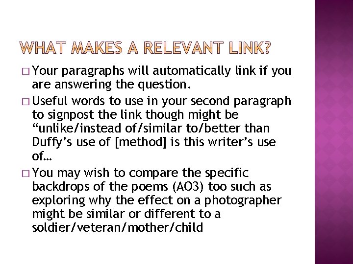 � Your paragraphs will automatically link if you are answering the question. � Useful