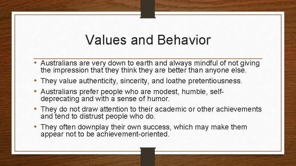 Key Australian Values AUSTRALIA FACTS Location Oceania continent between the Indian