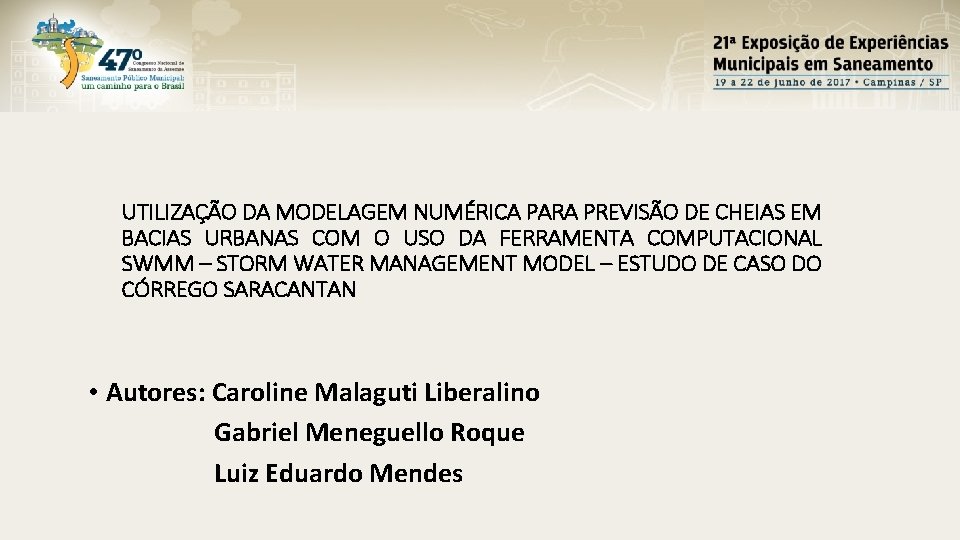 UTILIZAÇÃO DA MODELAGEM NUMÉRICA PARA PREVISÃO DE CHEIAS EM BACIAS URBANAS COM O USO