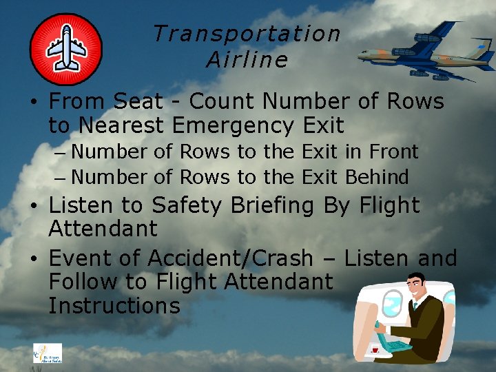 Transportation Airline • From Seat - Count Number of Rows to Nearest Emergency Exit