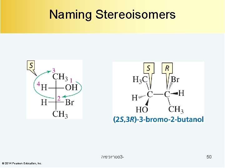 Naming Stereoisomers סטריוכימיה 3© 2014 Pearson Education, Inc. 50 