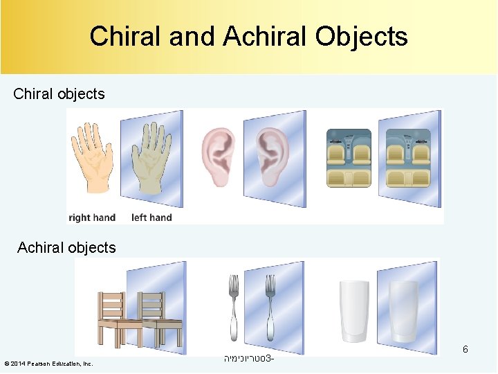 Chiral and Achiral Objects Chiral objects Achiral objects © 2014 Pearson Education, Inc. סטריוכימיה