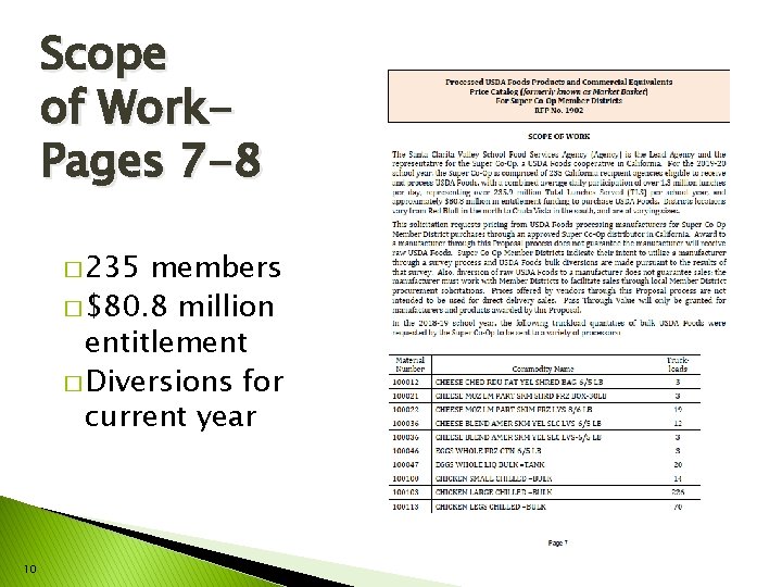 Scope of Work. Pages 7 -8 � 235 members � $80. 8 million entitlement