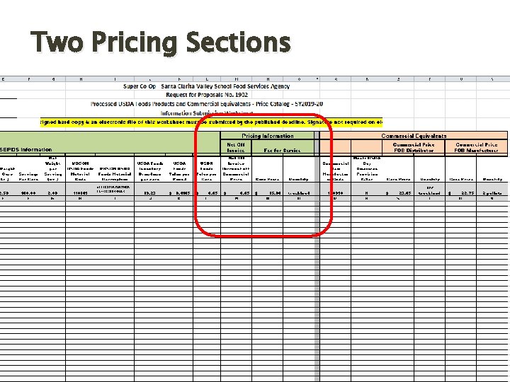 Two Pricing Sections 38 