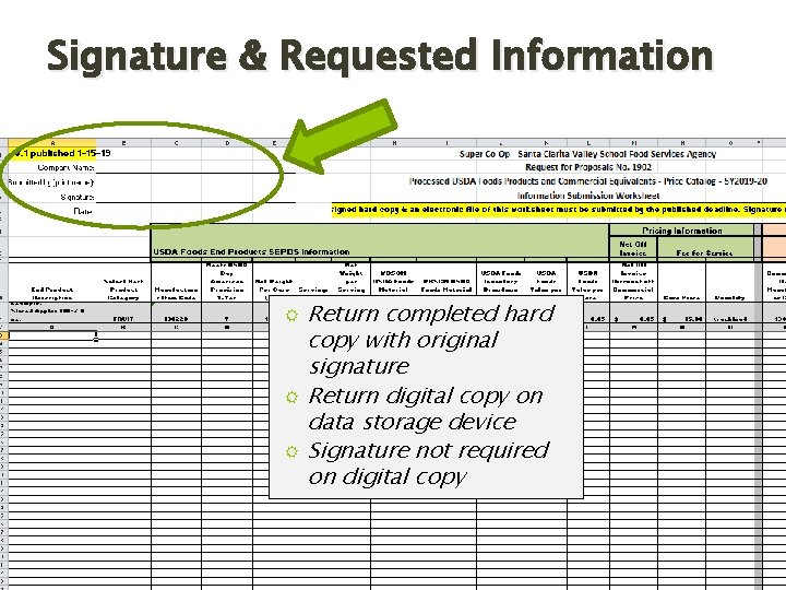 Signature & Requested Information R Return completed hard copy with original signature Return digital