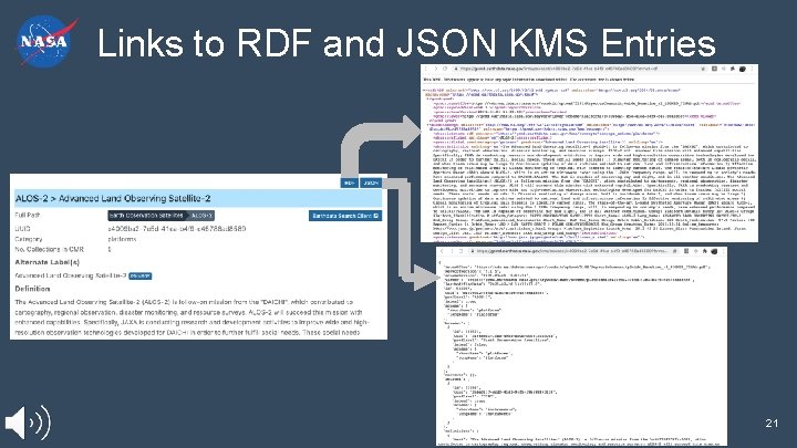 Links to RDF and JSON KMS Entries 21 