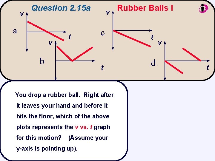 v Question 2. 15 a a v t b v c t You drop