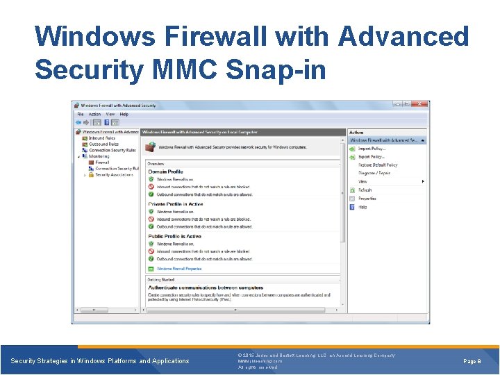 Windows Firewall with Advanced Security MMC Snap-in Security Strategies in Windows Platforms and Applications