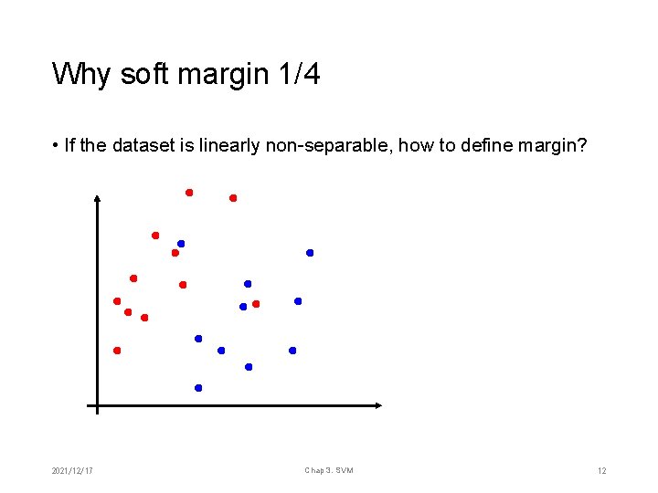 Why soft margin 1/4 • If the dataset is linearly non-separable, how to define