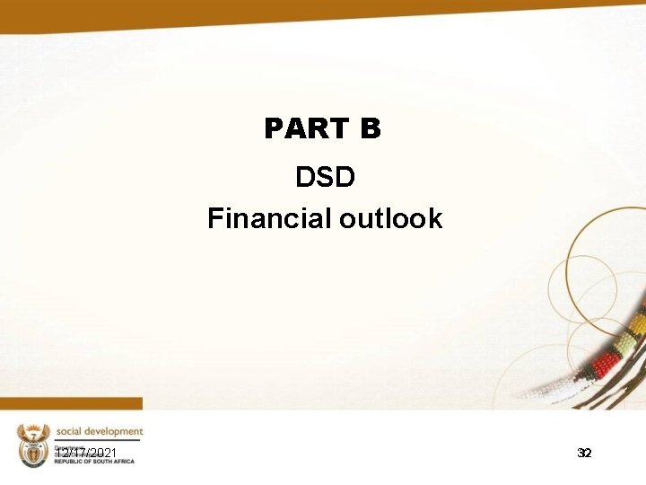 PART B DSD Financial outlook 12/17/2021 32 PART B DSD Financial outlook 12/17/2021 32