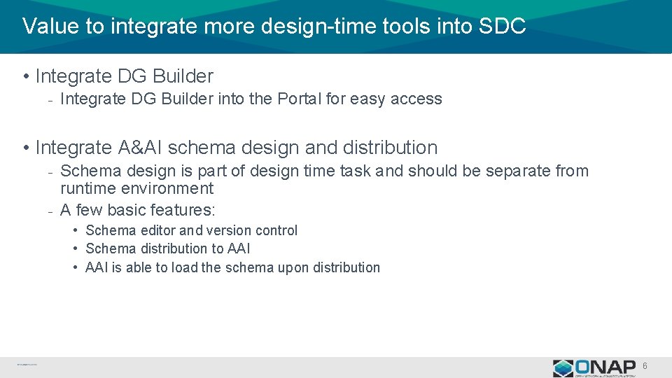 Value to integrate more design-time tools into SDC • Integrate DG Builder - Integrate