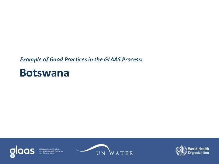 Example of Good Practices in the GLAAS Process: Botswana 