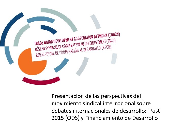 Presentación de las perspectivas del movimiento sindical internacional sobre debates internacionales de desarrollo: Post