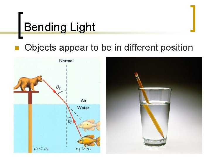 Bending Light n Objects appear to be in different position 