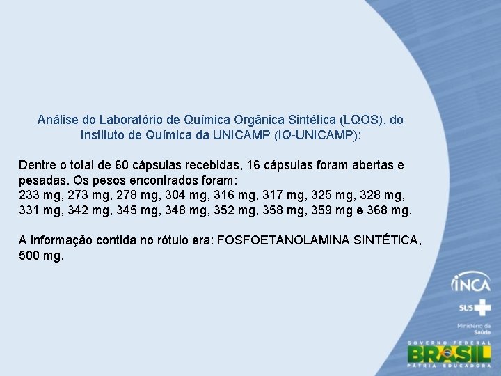 Análise do Laboratório de Química Orgânica Sintética (LQOS), do Instituto de Química da UNICAMP