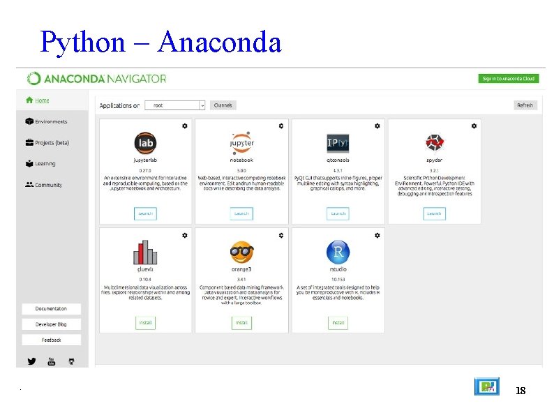 Python – Anaconda . 18 