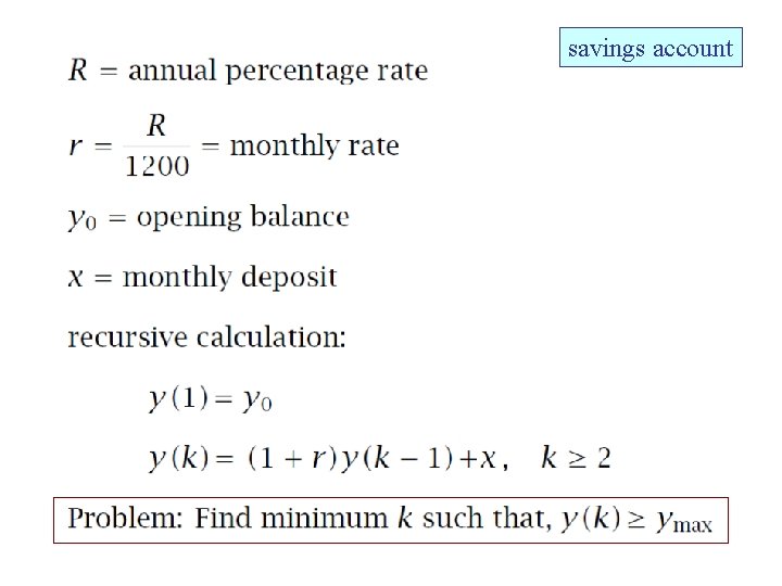 savings account 