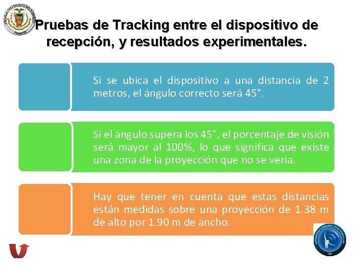 Pruebas de Tracking entre el dispositivo de recepción, y resultados experimentales. Si se ubica