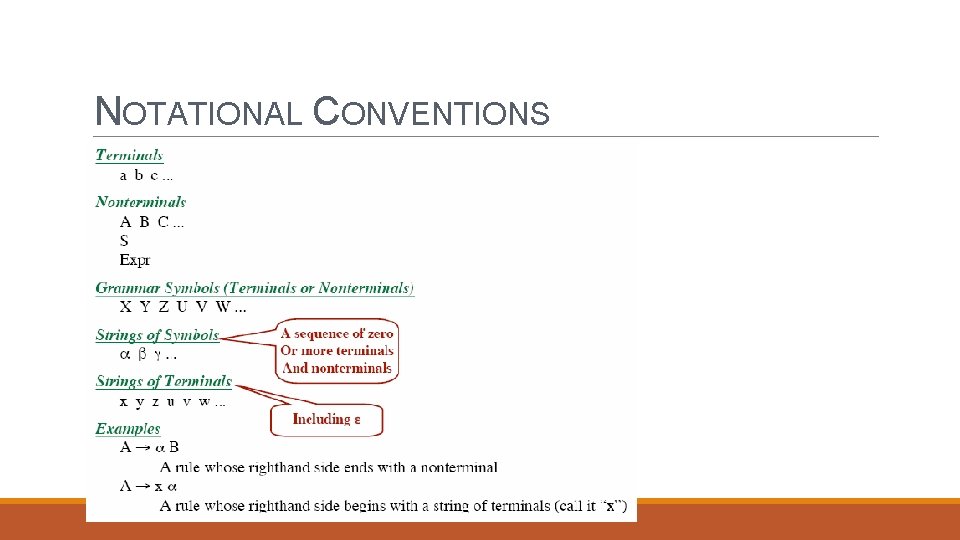 NOTATIONAL CONVENTIONS 