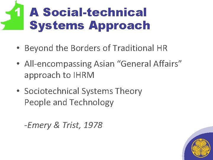 1 A Social-technical Systems Approach • • INTRODUCTORY CASTLE SEQUENCEHR HERE Beyond the Borders