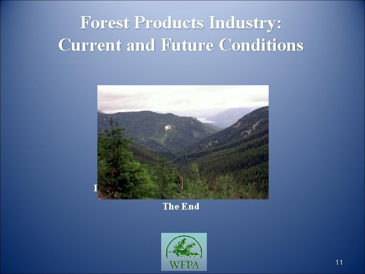 Forest Products Industry: Current and Future Conditions Presentation to Hardwoods Commission The End 11