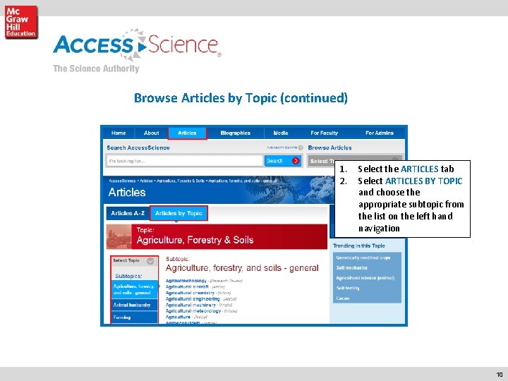 Browse Articles by Topic (continued) 1. 2. Mc. Graw-Hill Professional Learn More. Do More.