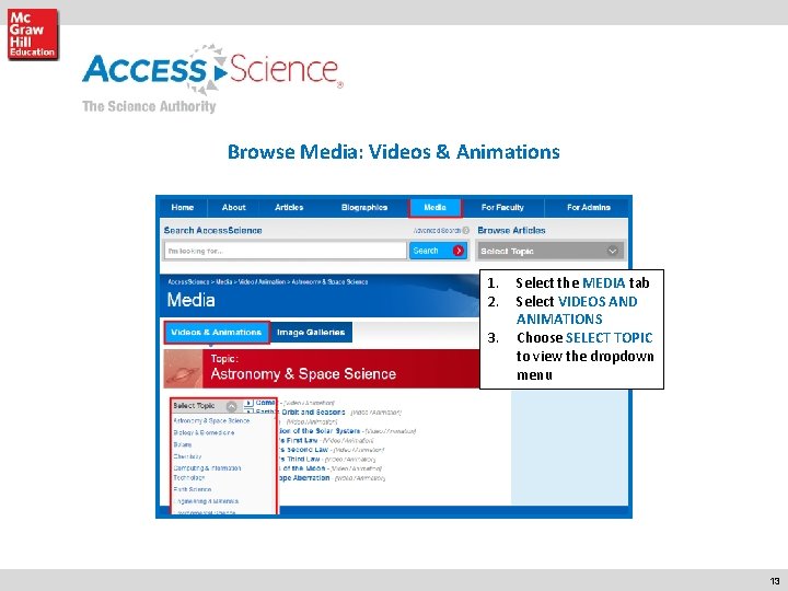 Browse Media: Videos & Animations 1. 2. 3. Mc. Graw-Hill Professional Learn More. Do