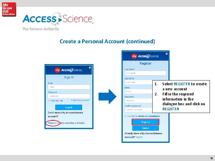 Create a Personal Account (continued) 1. 2. Mc. Graw-Hill Professional Learn More. Do More.