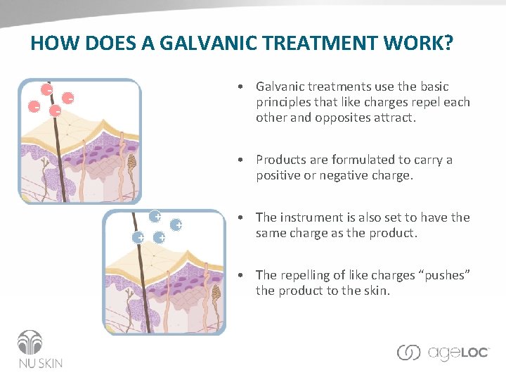 HOW DOES A GALVANIC TREATMENT WORK? • Galvanic treatments use the basic principles that
