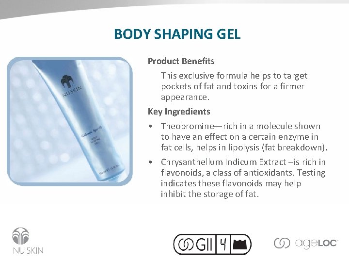 BODY SHAPING GEL Product Benefits This exclusive formula helps to target pockets of fat