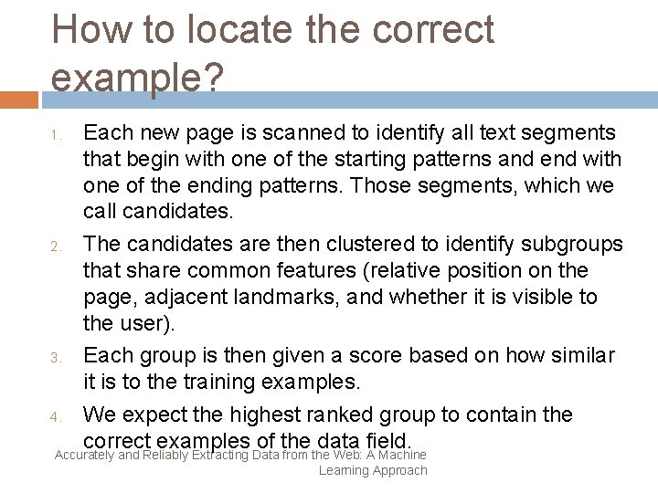 How to locate the correct example? 1. 2. 3. 4. Each new page is