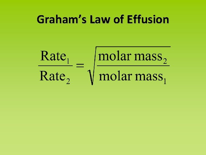 Graham’s Law of Effusion 
