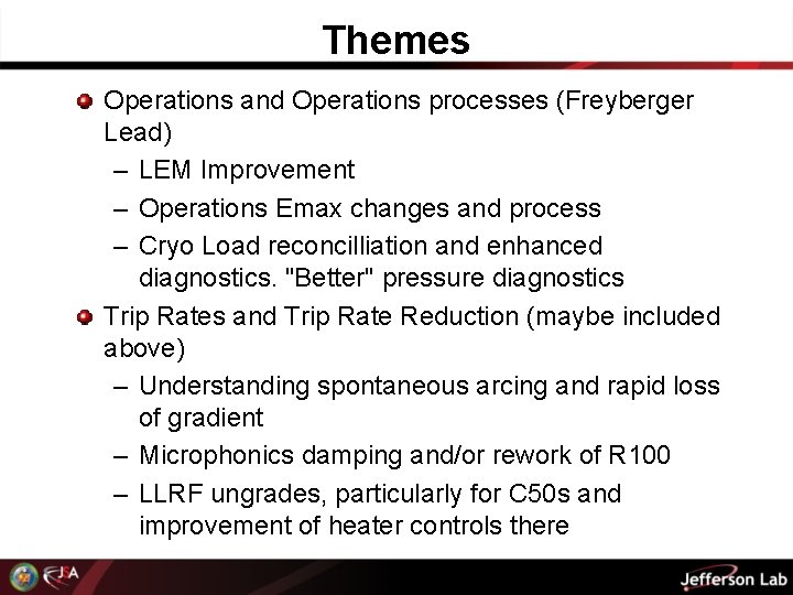 Themes Operations and Operations processes (Freyberger Lead) – LEM Improvement – Operations Emax changes