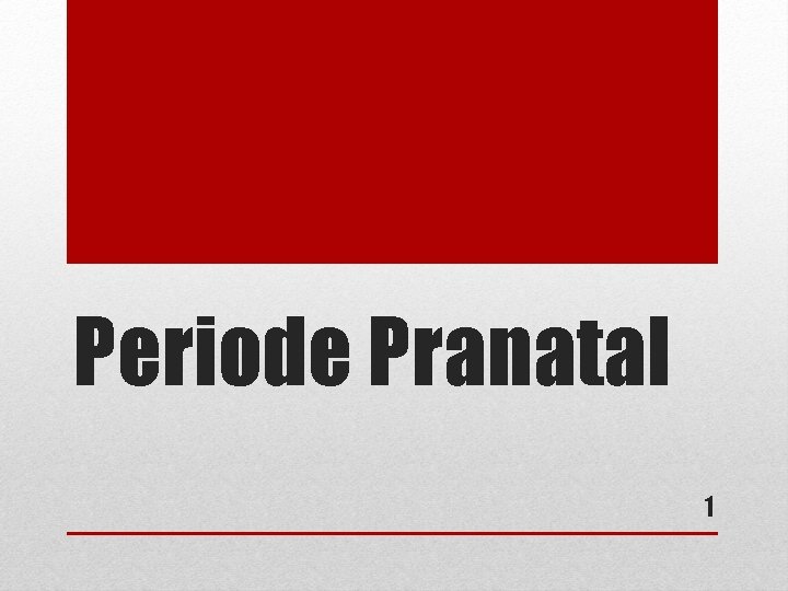 Periode Pranatal 1 