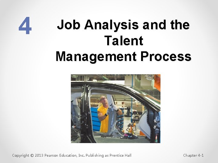 4 Job Analysis and the Talent Management Process Copyright © 2013 Pearson Education, Inc.