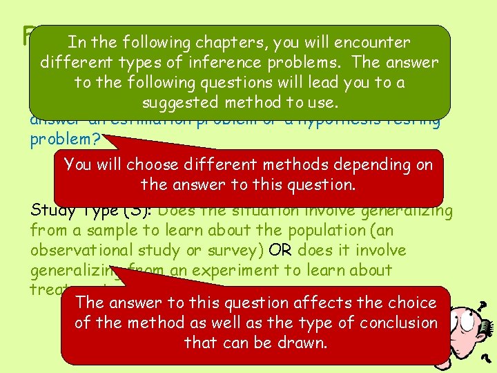 Four. In. Key Questions the following chapters, you will encounter different types of inference