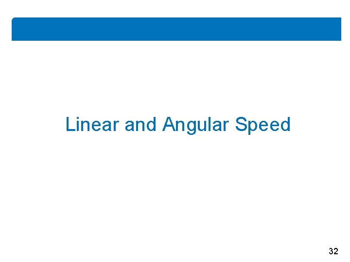 Linear and Angular Speed 32 