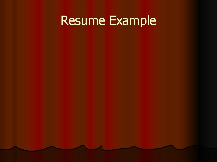 Resume Example 