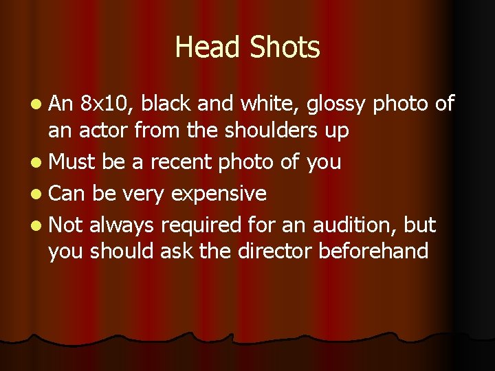 Head Shots l An 8 x 10, black and white, glossy photo of an